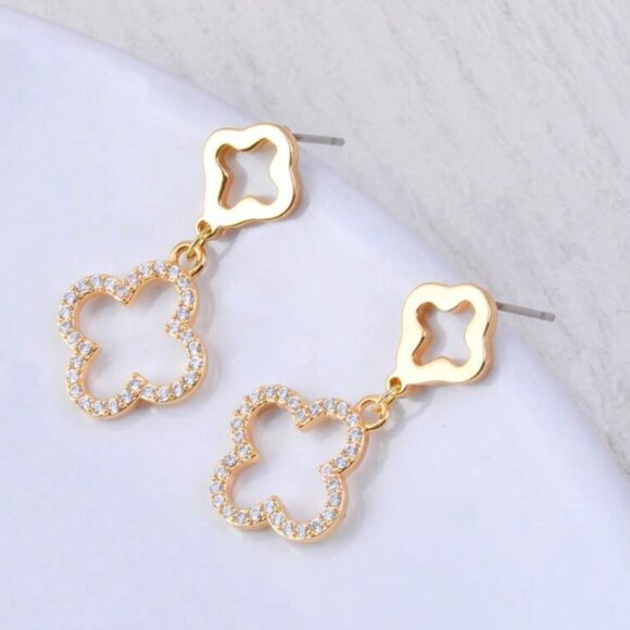 Cleef inspired doops earrings gold plated from jeweler - Picture 3 of 4